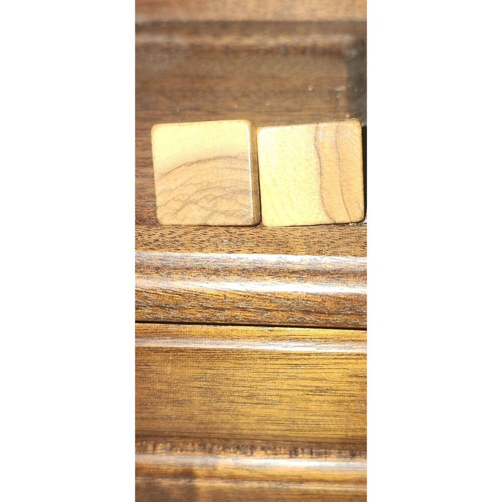 Handmade Natural Wood Cufflinks – Rustic Square Men’s Accessories - Picture 2 of 5